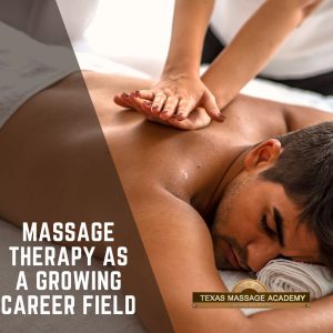 Man receiving a massage from a massage student.