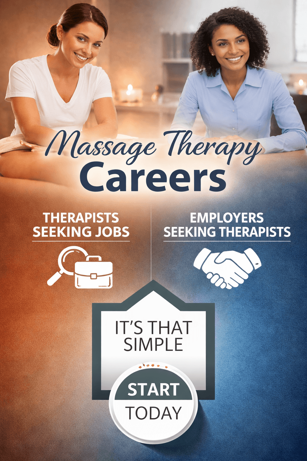 Massage Career Massage therapy job board concept image for therapists looking for jobs and employers hiring licensed massage therapists