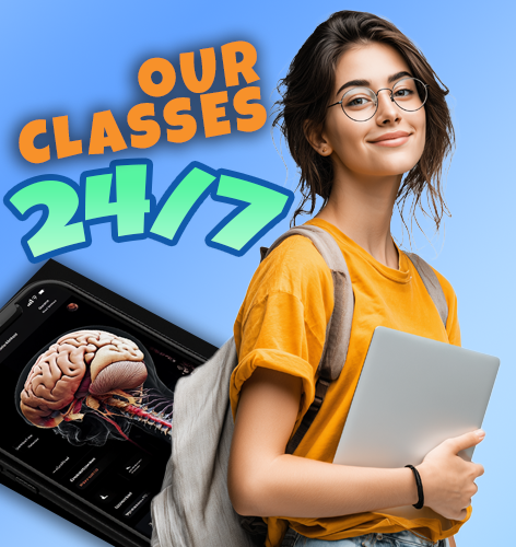 Female walking and smiling and high school student but also a student at massage school Female high school smiling at Texas Massage Academy